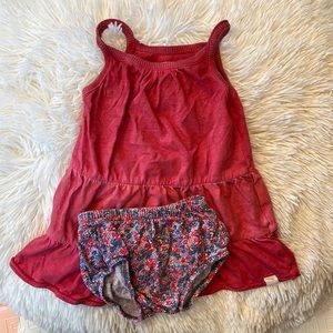 Burt’s Bees 0-3 Month Baby Girl Dress with Floral Bloomers